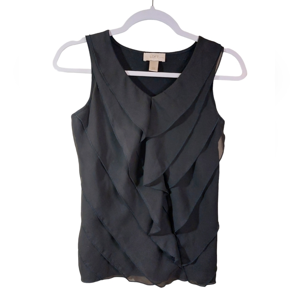 Loft Ladies Sleeveless Ruffle Front Top